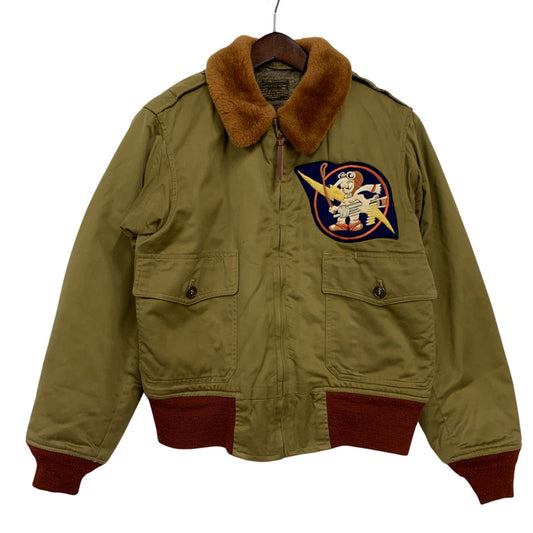 【中古品】【メンズ】 BUZZ RICKSONS バズリクソンズ BR11134 赤リブ B-10 FLIGHT JACKET フライト ジャケット アウター 145-260224-cs-05-izu サイズ：36 カラー：カーキ 万代Net店