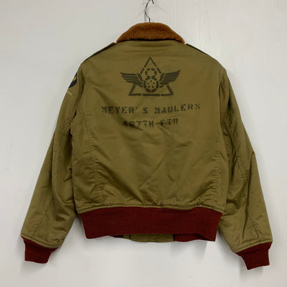 【中古品】【メンズ】 BUZZ RICKSONS バズリクソンズ BR11134 赤リブ B-10 FLIGHT JACKET フライト ジャケット アウター 145-260224-cs-05-izu サイズ：36 カラー：カーキ 万代Net店