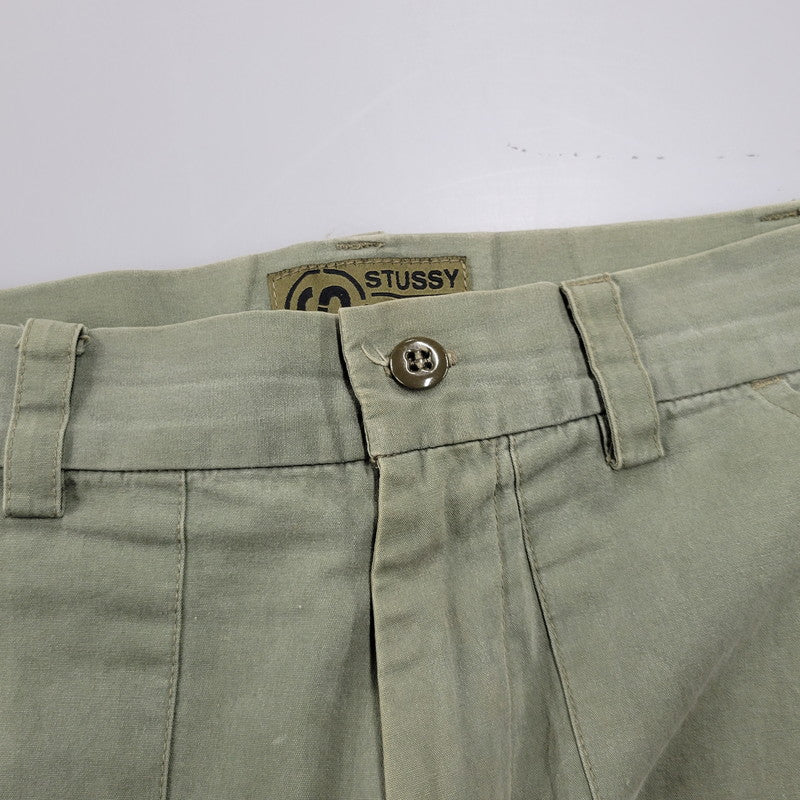【現状渡し品】【メンズ】 OLD STUSSY オールドステューシー 20TH INTL SURPLUS DOUBLE POCKET CARGO PANTS ダブルポケット カーゴパンツ USA製 153-260225-as-03-izu サイズ：30 カラー：グリーン系 万代Net店