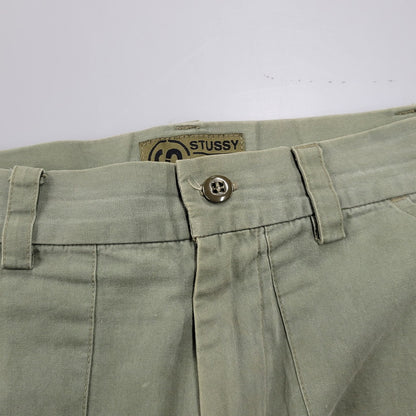 【現状渡し品】【メンズ】 OLD STUSSY オールドステューシー 20TH INTL SURPLUS DOUBLE POCKET CARGO PANTS ダブルポケット カーゴパンツ USA製 153-260225-as-03-izu サイズ：30 カラー：グリーン系 万代Net店