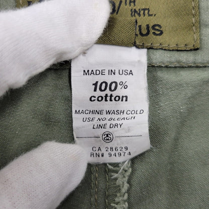 【現状渡し品】【メンズ】 OLD STUSSY オールドステューシー 20TH INTL SURPLUS DOUBLE POCKET CARGO PANTS ダブルポケット カーゴパンツ USA製 153-260225-as-03-izu サイズ：30 カラー：グリーン系 万代Net店