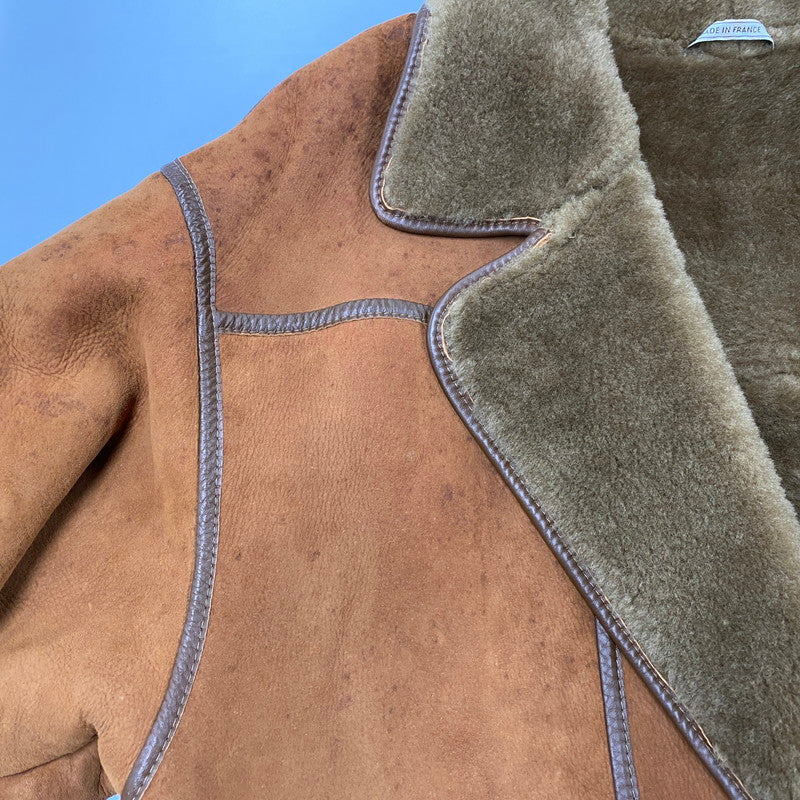【現状渡し品】【メンズ】 O'NED オーネッド フランス製 SHEEPSKIN MOUTON COAT シープスキン ムートンコート アウター 146-260225-cs-03-izu サイズ：46 カラー：ブラウン 万代Net店