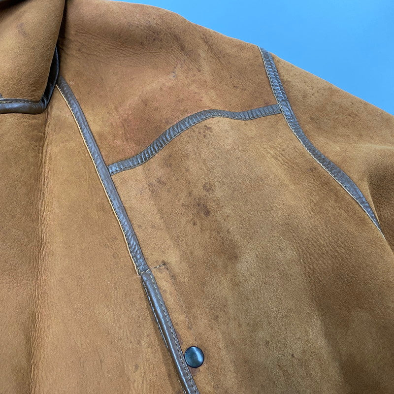 【現状渡し品】【メンズ】 O'NED オーネッド フランス製 SHEEPSKIN MOUTON COAT シープスキン ムートンコート アウター 146-260225-cs-03-izu サイズ：46 カラー：ブラウン 万代Net店