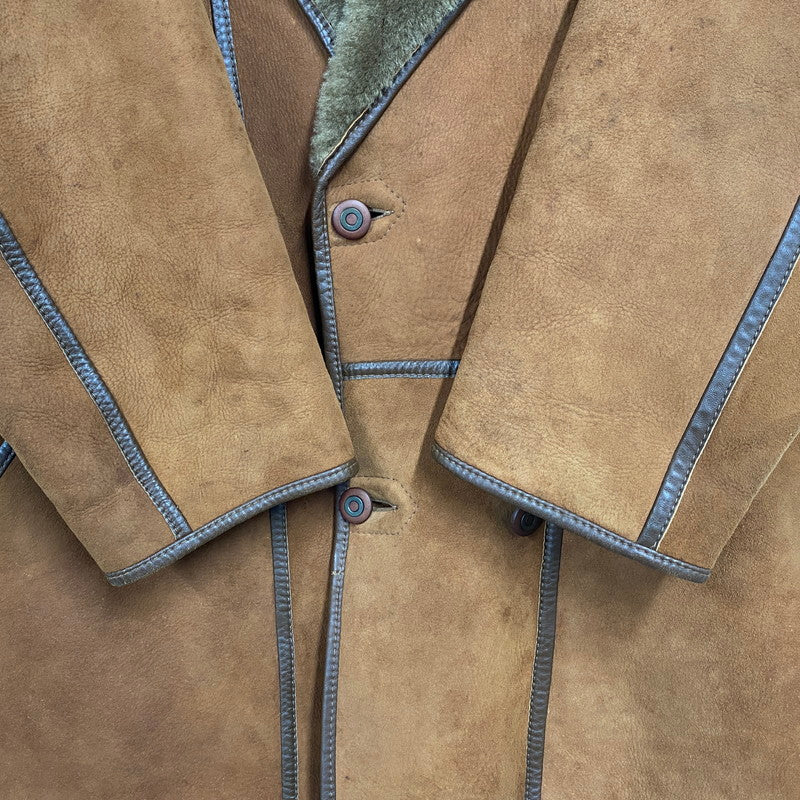 【現状渡し品】【メンズ】 O'NED オーネッド フランス製 SHEEPSKIN MOUTON COAT シープスキン ムートンコート アウター 146-260225-cs-03-izu サイズ：46 カラー：ブラウン 万代Net店