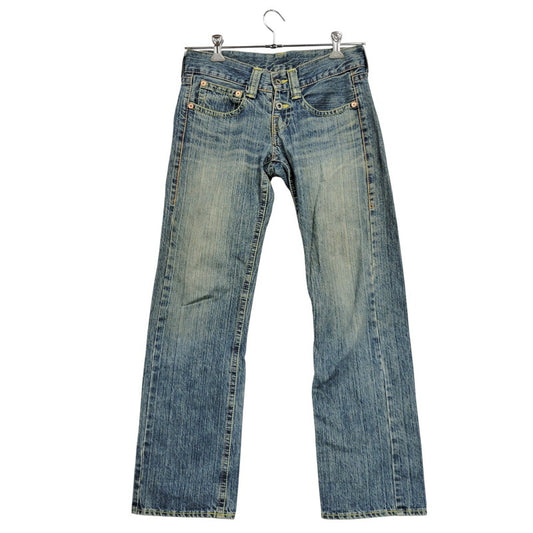 【中古品】【メンズ】 CO LU BACK PRINT BUTTON FLY DENIM PANTSバックプリント ボタンフライ デニムパンツ ズボン ボトムス 157-260303-ya-22-izu サイズ：S カラー：インディゴ 万代Net店