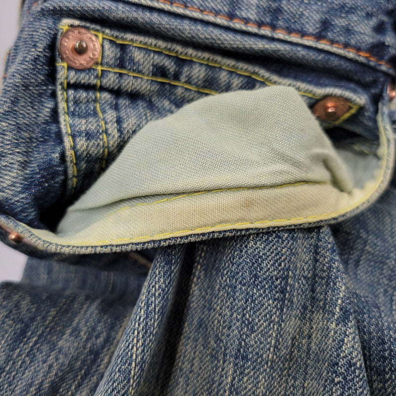 【中古品】【メンズ】 CO LU BACK PRINT BUTTON FLY DENIM PANTSバックプリント ボタンフライ デニムパンツ ズボン ボトムス 157-260303-ya-22-izu サイズ：S カラー：インディゴ 万代Net店