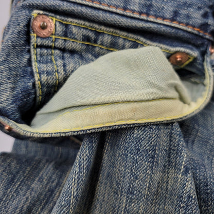 【中古品】【メンズ】 CO LU BACK PRINT BUTTON FLY DENIM PANTSバックプリント ボタンフライ デニムパンツ ズボン ボトムス 157-260303-ya-22-izu サイズ：S カラー：インディゴ 万代Net店