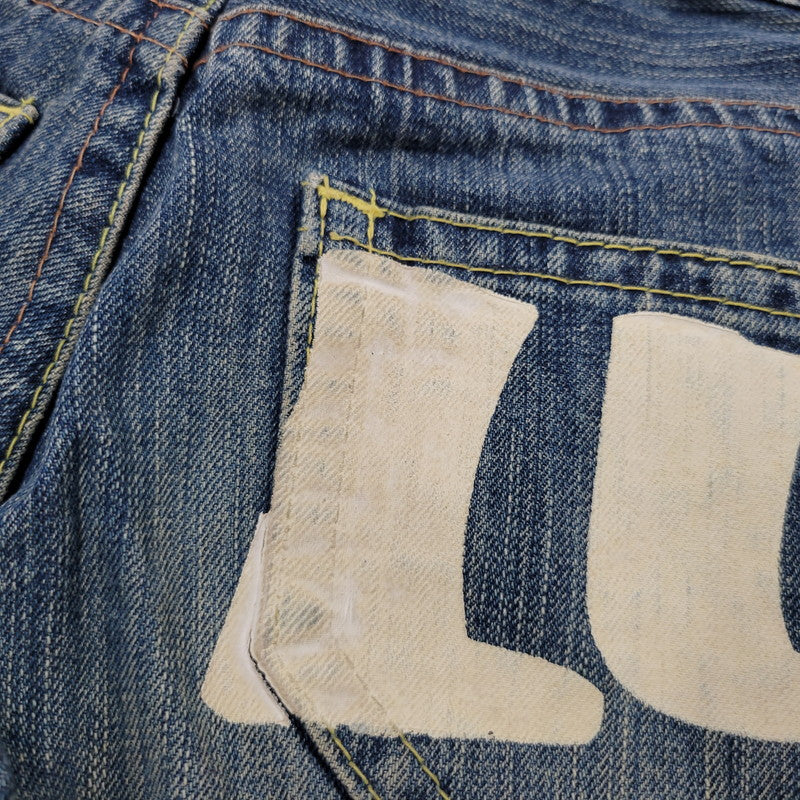 【中古品】【メンズ】 CO LU BACK PRINT BUTTON FLY DENIM PANTSバックプリント ボタンフライ デニムパンツ ズボン ボトムス 157-260303-ya-22-izu サイズ：S カラー：インディゴ 万代Net店