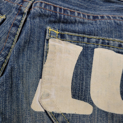 【中古品】【メンズ】 CO LU BACK PRINT BUTTON FLY DENIM PANTSバックプリント ボタンフライ デニムパンツ ズボン ボトムス 157-260303-ya-22-izu サイズ：S カラー：インディゴ 万代Net店
