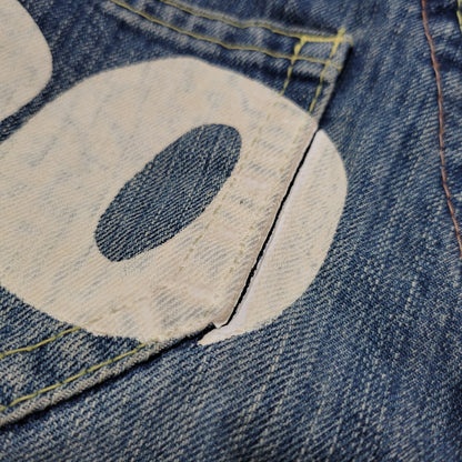 【中古品】【メンズ】 CO LU BACK PRINT BUTTON FLY DENIM PANTSバックプリント ボタンフライ デニムパンツ ズボン ボトムス 157-260303-ya-22-izu サイズ：S カラー：インディゴ 万代Net店