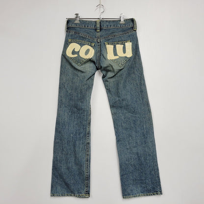 【中古品】【メンズ】 CO LU BACK PRINT BUTTON FLY DENIM PANTSバックプリント ボタンフライ デニムパンツ ズボン ボトムス 157-260303-ya-22-izu サイズ：S カラー：インディゴ 万代Net店