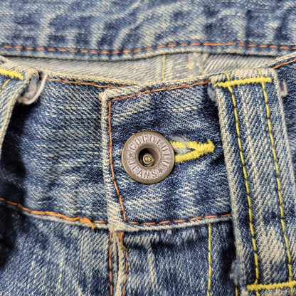 【中古品】【メンズ】 CO LU BACK PRINT BUTTON FLY DENIM PANTSバックプリント ボタンフライ デニムパンツ ズボン ボトムス 157-260303-ya-22-izu サイズ：S カラー：インディゴ 万代Net店