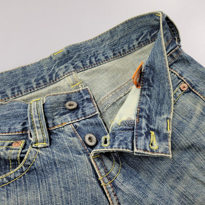 【中古品】【メンズ】 CO LU BACK PRINT BUTTON FLY DENIM PANTSバックプリント ボタンフライ デニムパンツ ズボン ボトムス 157-260303-ya-22-izu サイズ：S カラー：インディゴ 万代Net店