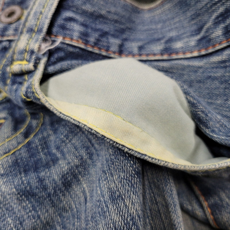 【中古品】【メンズ】 CO LU BACK PRINT BUTTON FLY DENIM PANTSバックプリント ボタンフライ デニムパンツ ズボン ボトムス 157-260303-ya-22-izu サイズ：S カラー：インディゴ 万代Net店