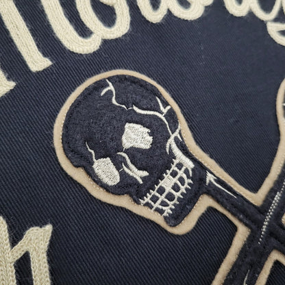 【中古品】【メンズ】 VANSON バンソン × JACKROSE ジャックローズ BACK CROSS SCULL ZIPUP JACKET バック クロス スカル ジップアップ ジャケット アウター 145-260226-ya-16-izu サイズ：M カラー：BLACK 万代Net店