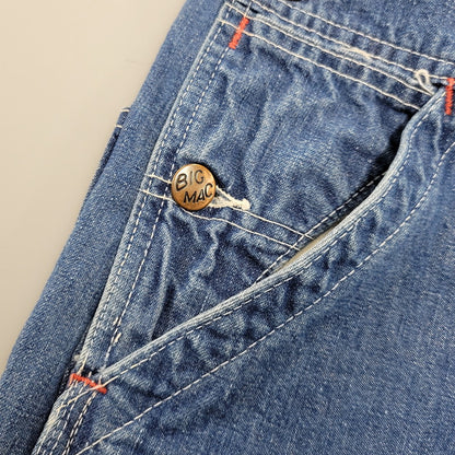 【中古品】【メンズ】 BIG MAC ビッグマック DENIM OVERALL デニム オーバーオール ズボン ボトムス 146-260226-ya-02-izu サイズ：下記参照 カラー：インディゴ 万代Net店