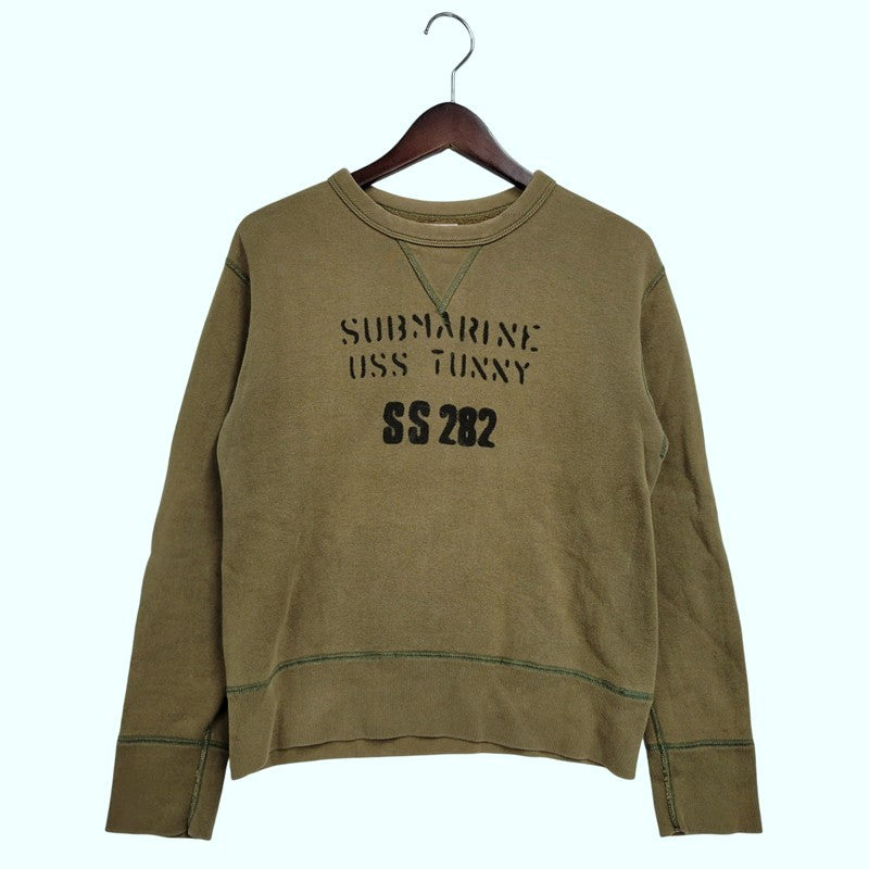 【中古品】【メンズ】 The REAL McCOY'S ザリアルマッコイズ MILITARY SWEAT ミリタリー スウェット トップス 長袖 145-260227-kh-06-izu サイズ：M カラー：カーキ系 万代Net店