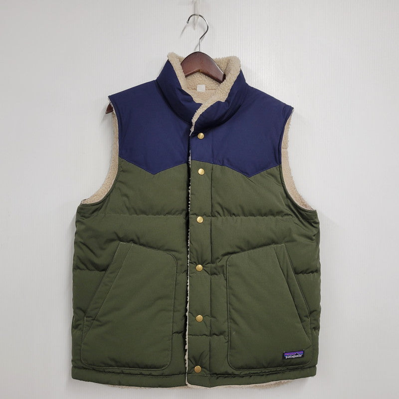 【中古品】【メンズ】 patagonia パタゴニア 27588FA20 REVERSIBLE BIVY DOWN VEST リバーシブル ビビー ダウン ベスト アウター 144-260227-kh-04-izu サイズ：M カラー：ベージュ/グリーン 万代Net店