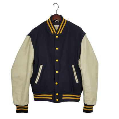 【現状渡し品】【メンズ】 Golden Bear ゴールデンベア STADIUM JACKET スタジアム ジャケット アウター 146-260227-kh-02-izu サイズ：M カラー：ネイビー×アイボリー 万代Net店