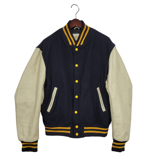 【現状渡し品】【メンズ】 Golden Bear ゴールデンベア STADIUM JACKET スタジアム ジャケット アウター 146-260227-kh-02-izu サイズ：M カラー：ネイビー×アイボリー 万代Net店