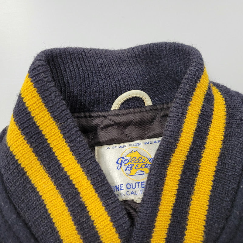 【現状渡し品】【メンズ】 Golden Bear ゴールデンベア STADIUM JACKET スタジアム ジャケット アウター 146-260227-kh-02-izu サイズ：M カラー：ネイビー×アイボリー 万代Net店