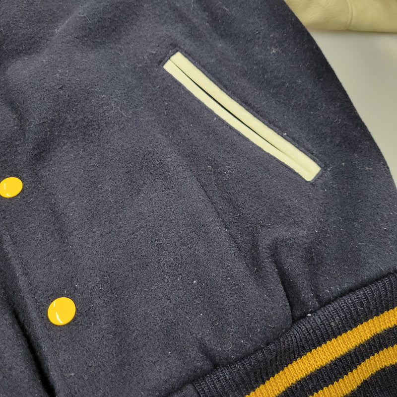 【現状渡し品】【メンズ】 Golden Bear ゴールデンベア STADIUM JACKET スタジアム ジャケット アウター 146-260227-kh-02-izu サイズ：M カラー：ネイビー×アイボリー 万代Net店