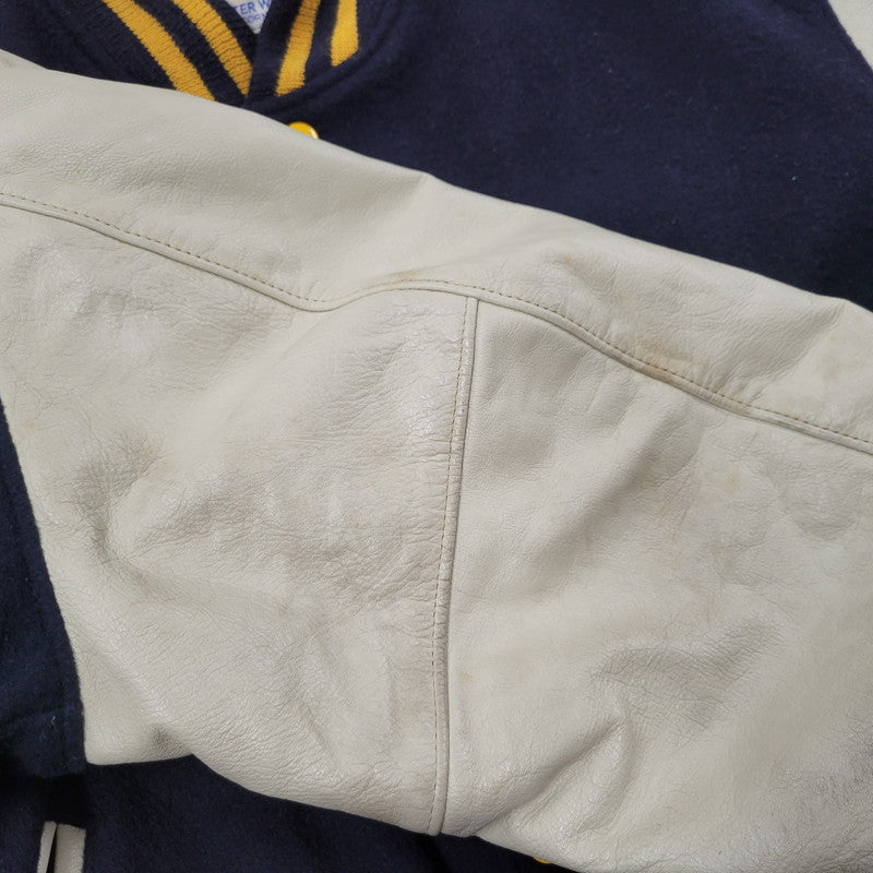 【現状渡し品】【メンズ】 Golden Bear ゴールデンベア STADIUM JACKET スタジアム ジャケット アウター 146-260227-kh-02-izu サイズ：M カラー：ネイビー×アイボリー 万代Net店