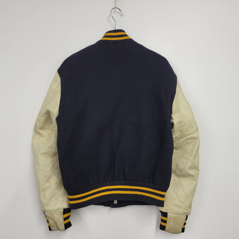 【現状渡し品】【メンズ】 Golden Bear ゴールデンベア STADIUM JACKET スタジアム ジャケット アウター 146-260227-kh-02-izu サイズ：M カラー：ネイビー×アイボリー 万代Net店