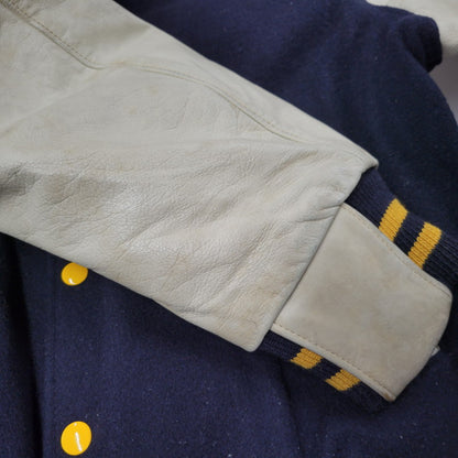 【現状渡し品】【メンズ】 Golden Bear ゴールデンベア STADIUM JACKET スタジアム ジャケット アウター 146-260227-kh-02-izu サイズ：M カラー：ネイビー×アイボリー 万代Net店