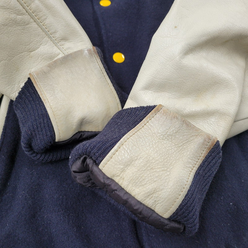 【現状渡し品】【メンズ】 Golden Bear ゴールデンベア STADIUM JACKET スタジアム ジャケット アウター 146-260227-kh-02-izu サイズ：M カラー：ネイビー×アイボリー 万代Net店