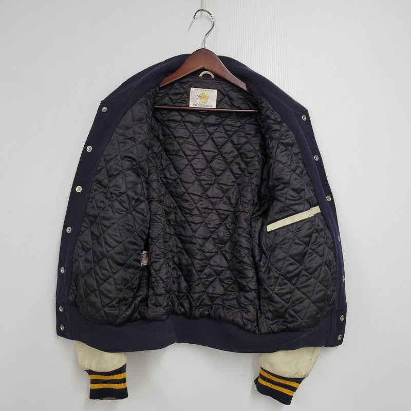 【現状渡し品】【メンズ】 Golden Bear ゴールデンベア STADIUM JACKET スタジアム ジャケット アウター 146-260227-kh-02-izu サイズ：M カラー：ネイビー×アイボリー 万代Net店