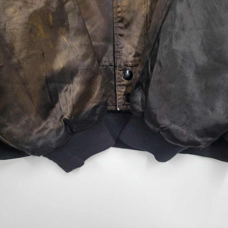 【現状渡し品】【メンズ】 MGM GRAND メトロ・ゴールドウィン・メイヤー グランド 4000 USA製 80S 刺繍 BLOUSON JACKET ブルゾン ジャケット アウター 146-260305-yn-08-izu サイズ：XXL カラー：ブラック系 万代Net店