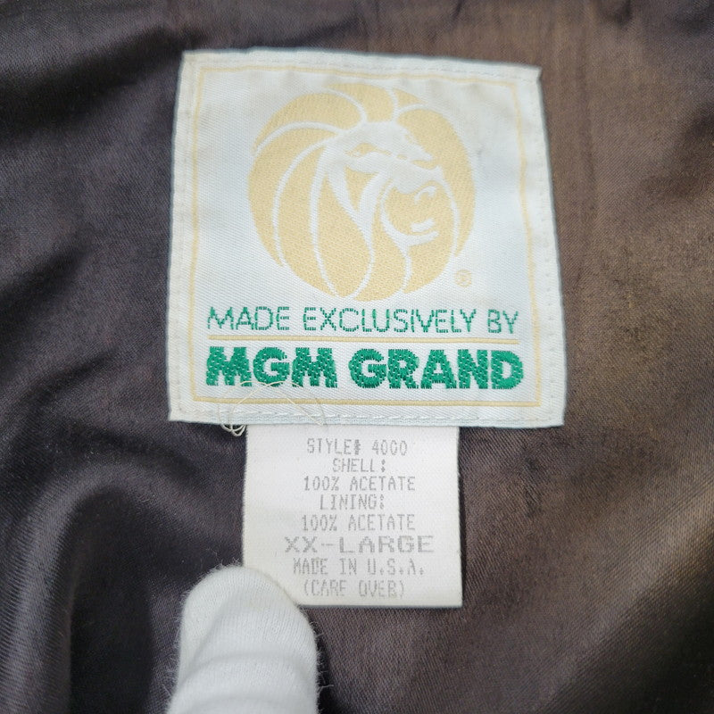 【現状渡し品】【メンズ】 MGM GRAND メトロ・ゴールドウィン・メイヤー グランド 4000 USA製 80S 刺繍 BLOUSON JACKET ブルゾン ジャケット アウター 146-260305-yn-08-izu サイズ：XXL カラー：ブラック系 万代Net店