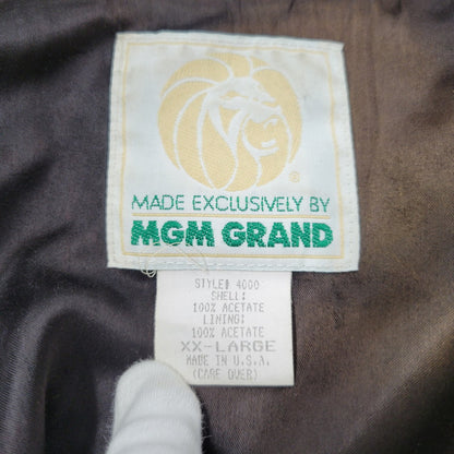 【現状渡し品】【メンズ】 MGM GRAND メトロ・ゴールドウィン・メイヤー グランド 4000 USA製 80S 刺繍 BLOUSON JACKET ブルゾン ジャケット アウター 146-260305-yn-08-izu サイズ：XXL カラー：ブラック系 万代Net店