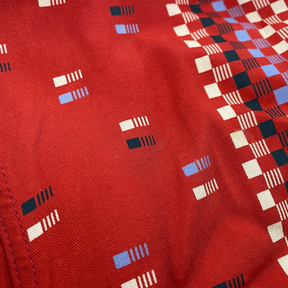 【中古品】【メンズ】 RAYON SQUARE BORDER SHIRT レーヨン スクエア ボーダー シャツ トップス 長袖 145-260304-cs-18-izu サイズ：M カラー：レッド 万代Net店