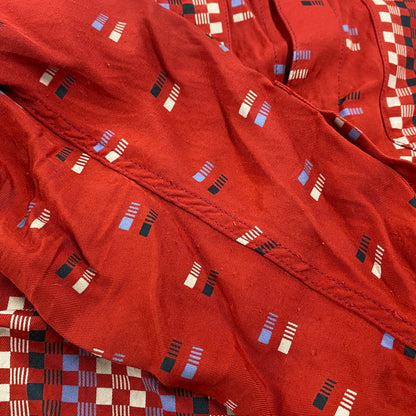 【中古品】【メンズ】 RAYON SQUARE BORDER SHIRT レーヨン スクエア ボーダー シャツ トップス 長袖 145-260304-cs-18-izu サイズ：M カラー：レッド 万代Net店