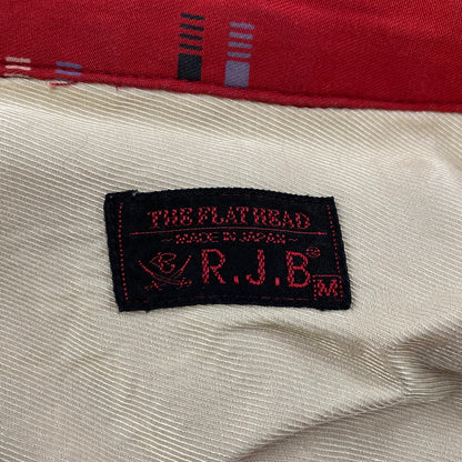 【中古品】【メンズ】 RAYON SQUARE BORDER SHIRT レーヨン スクエア ボーダー シャツ トップス 長袖 145-260304-cs-18-izu サイズ：M カラー：レッド 万代Net店