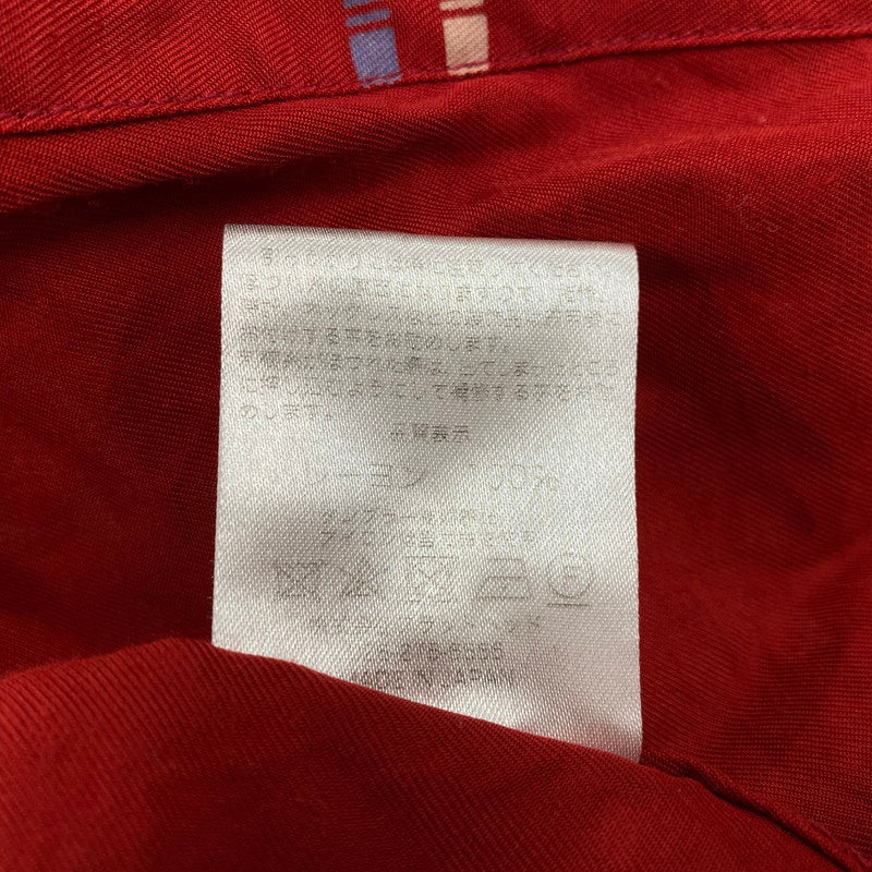 【中古品】【メンズ】 RAYON SQUARE BORDER SHIRT レーヨン スクエア ボーダー シャツ トップス 長袖 145-260304-cs-18-izu サイズ：M カラー：レッド 万代Net店