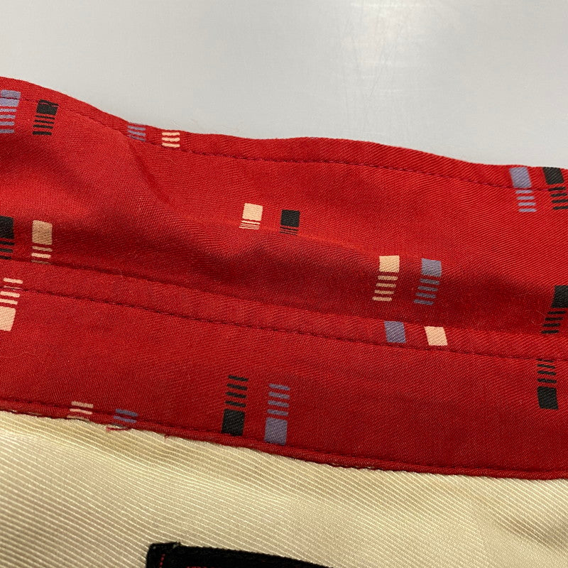 【中古品】【メンズ】 RAYON SQUARE BORDER SHIRT レーヨン スクエア ボーダー シャツ トップス 長袖 145-260304-cs-18-izu サイズ：M カラー：レッド 万代Net店