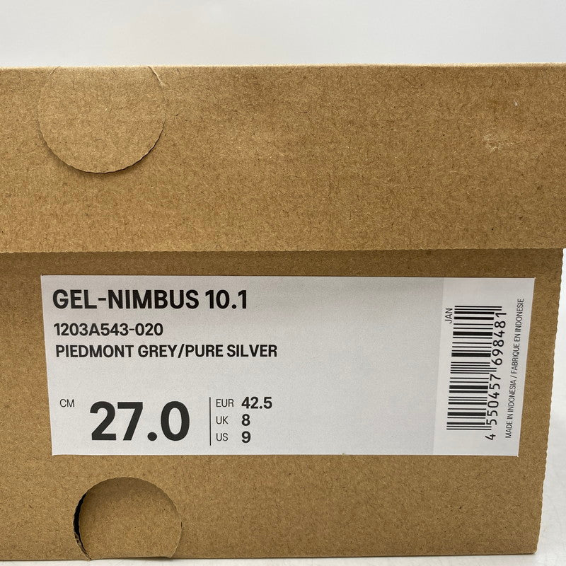 【中古美品】【メンズ】 1203A543-020 GEL-NIMBUS 10.1 ゲル ニンバス スニーカー シューズ 靴 162-260227-cs-02-izu サイズ：27.0cm カラー：PIEDMONT GREY/PURE SILVER 万代Net店