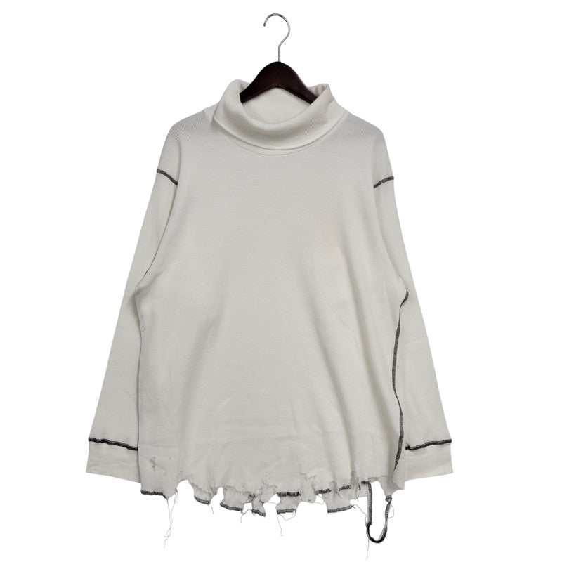 【中古美品】【メンズ】 ANCELLM アンセルム ANC-CT135 DAMAGE WAFFLE HI-NECK LS T-SHIRT ダメージ ワッフル ハイネック ロングスリーブ Tシャツ トップス 140-260227-kh-05-izu サイズ：1 カラー：ホワイト 万代Net店