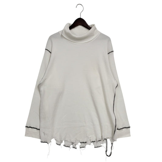 【中古美品】【メンズ】 ANCELLM アンセルム ANC-CT135 DAMAGE WAFFLE HI-NECK LS T-SHIRT ダメージ ワッフル ハイネック ロングスリーブ Tシャツ トップス 140-260227-kh-05-izu サイズ：1 カラー：ホワイト 万代Net店
