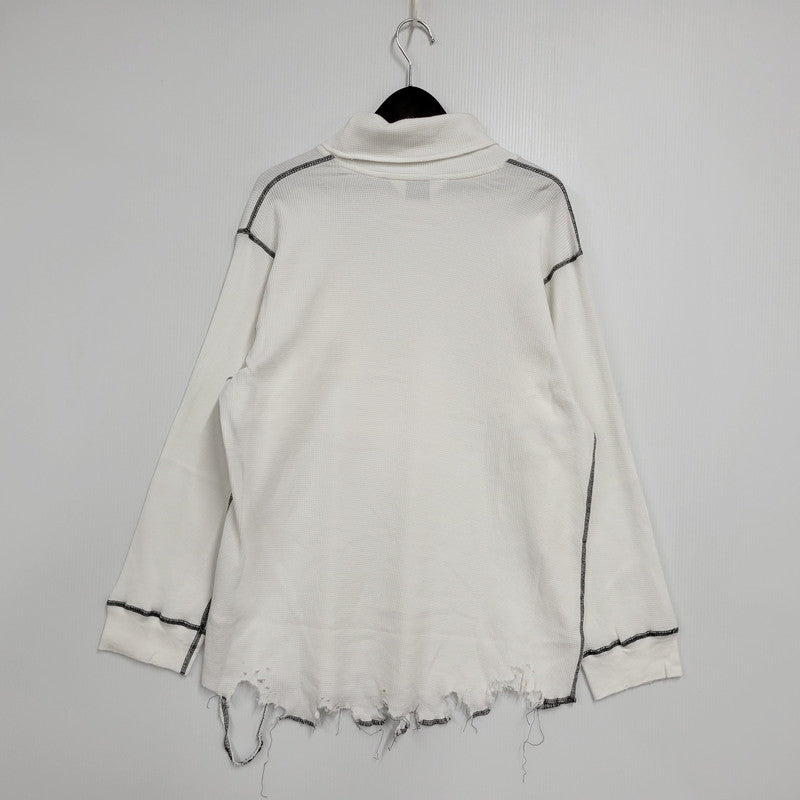 【中古美品】【メンズ】 ANCELLM アンセルム ANC-CT135 DAMAGE WAFFLE HI-NECK LS T-SHIRT ダメージ ワッフル ハイネック ロングスリーブ Tシャツ トップス 140-260227-kh-05-izu サイズ：1 カラー：ホワイト 万代Net店