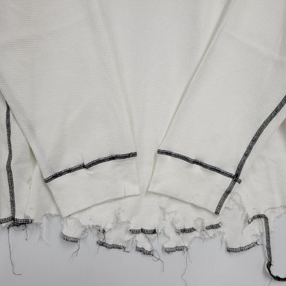 【中古美品】【メンズ】 ANCELLM アンセルム ANC-CT135 DAMAGE WAFFLE HI-NECK LS T-SHIRT ダメージ ワッフル ハイネック ロングスリーブ Tシャツ トップス 140-260227-kh-05-izu サイズ：1 カラー：ホワイト 万代Net店