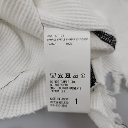 【中古美品】【メンズ】 ANCELLM アンセルム ANC-CT135 DAMAGE WAFFLE HI-NECK LS T-SHIRT ダメージ ワッフル ハイネック ロングスリーブ Tシャツ トップス 140-260227-kh-05-izu サイズ：1 カラー：ホワイト 万代Net店