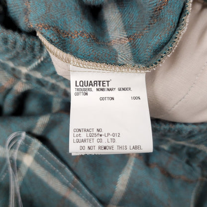 【中古美品】【メンズ】 LQUARTET エルカルテット LQ25FW-LP-012 YARN-DYED COTTON EAZY TROUSERS ヤーンダイ コットン イージー トラウザー パンツ 151-260227-kh-10-izu サイズ：M カラー：グリーン系 万代Net店