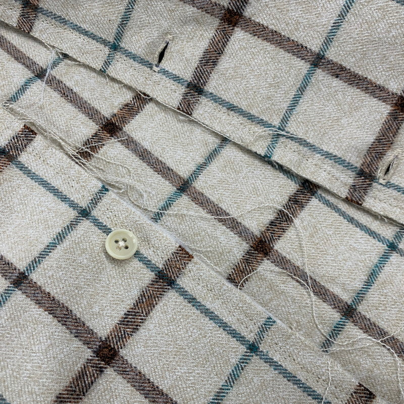 【中古美品】【メンズ】 LQUARTET エルカルテット 50S COLLAR CRAFTSMAN SHIRT LQ25FW-LS-006 カラー クラフトマン シャツ チェック 長袖 140-260227-as-04-izu サイズ：L カラー：ベージュ系 万代Net店