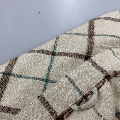 【中古美品】【メンズ】 LQUARTET エルカルテット 50S COLLAR CRAFTSMAN SHIRT LQ25FW-LS-006 カラー クラフトマン シャツ チェック 長袖 140-260227-as-04-izu サイズ：L カラー：ベージュ系 万代Net店