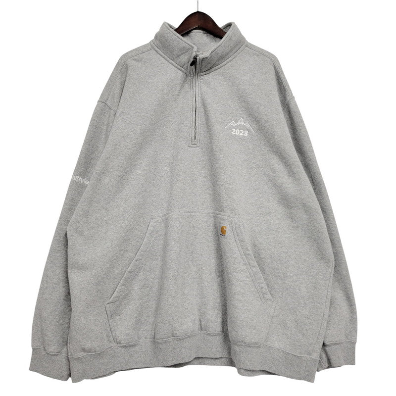 【中古品】【メンズ】 TS5294-M LOOSE FIT "TECHSTYLE OS 2023"刺繍 HALF ZIP SWEATSHIRT ハーフ ジップ スウェットシャツ トップス 147-260305-yn-07-izu サイズ：3XL カラー：グレー 万代Net店