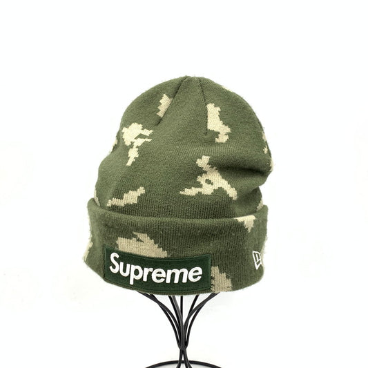 【中古品】【メンズ】 × NEWERA ニューエラ 21FW BOX LOGO BEANIE ボックスロゴ ビーニー 帽子 ニット帽 185-260228-ya-03-izu サイズ：F カラー：カーキ 万代Net店